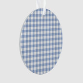 Gecontroleerd Blauw Gingham Classic patroon Ornament (voorkant)