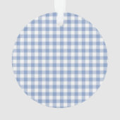 Gecontroleerd Blauw Gingham Classic patroon Ornament (achterkant)