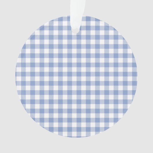 Gecontroleerd Blauw Gingham Classic patroon Ornament (voorkant)