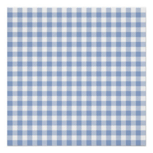 Gecontroleerd Blauw Gingham Classic patroon Perfect Poster
