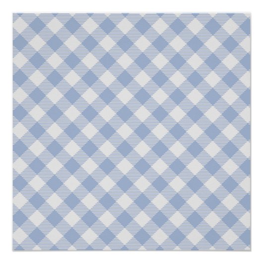 Gecontroleerd Blauw Gingham Classic patroon Poster (Voorkant)