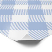 Gecontroleerd Blauw Gingham Classic patroon Poster (Hoek)