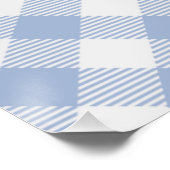 Gecontroleerd Blauw Gingham Classic patroon Poster (Hoek)