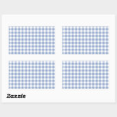 Gecontroleerd Blauw Gingham Classic patroon Rechthoekige Sticker (Vel)