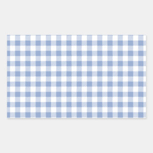 Gecontroleerd Blauw Gingham Classic patroon Rechthoekige Sticker