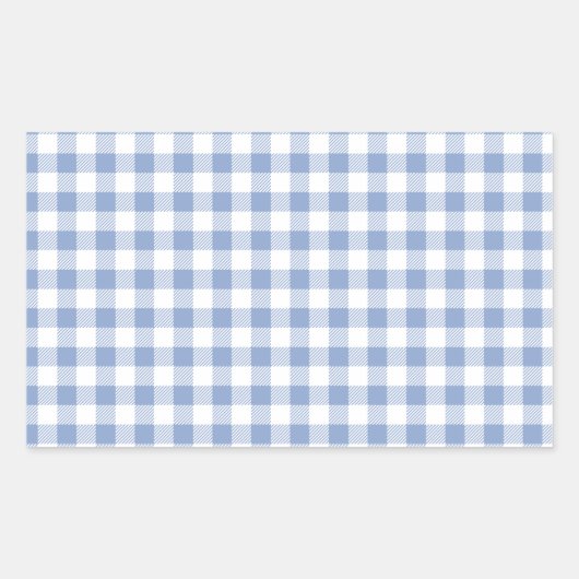 Gecontroleerd Blauw Gingham Classic patroon Rechthoekige Sticker (Voorkant)