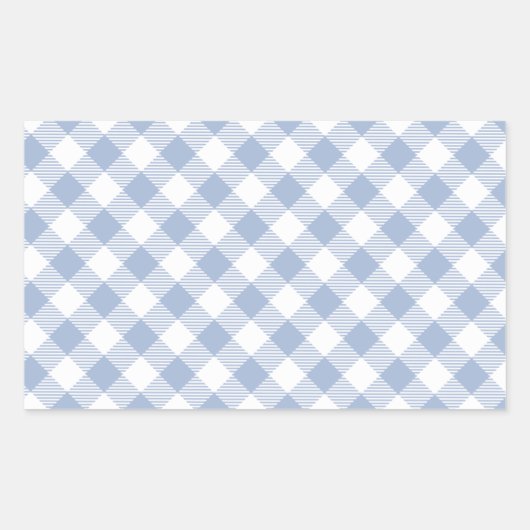 Gecontroleerd Blauw Gingham Classic patroon Rechthoekige Sticker (Voorkant)