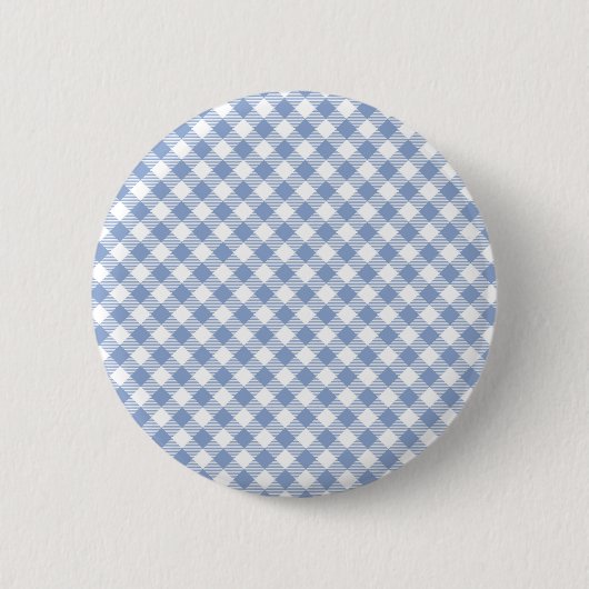 Gecontroleerd Blauw Gingham Classic patroon Ronde Button 5,7 Cm (Voorkant)