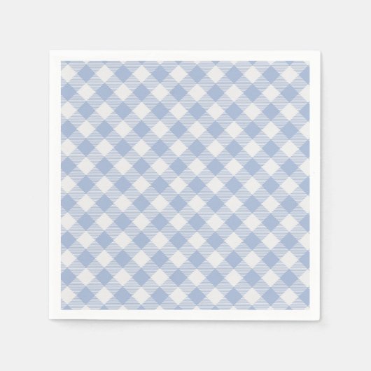Gecontroleerd Blauw Gingham Classic patroon Servetten (Voorkant)