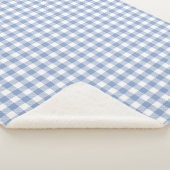Gecontroleerd Blauw Gingham Classic patroon Sherpa Deken (3/4)