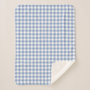 Gecontroleerd Blauw Gingham Classic patroon Sherpa Deken