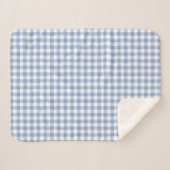 Gecontroleerd Blauw Gingham Classic patroon Sherpa Deken (Voorkant (horizontaal))