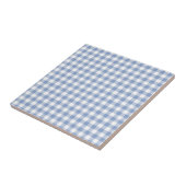 Gecontroleerd Blauw Gingham Classic patroon Tegeltje (Zijkant)