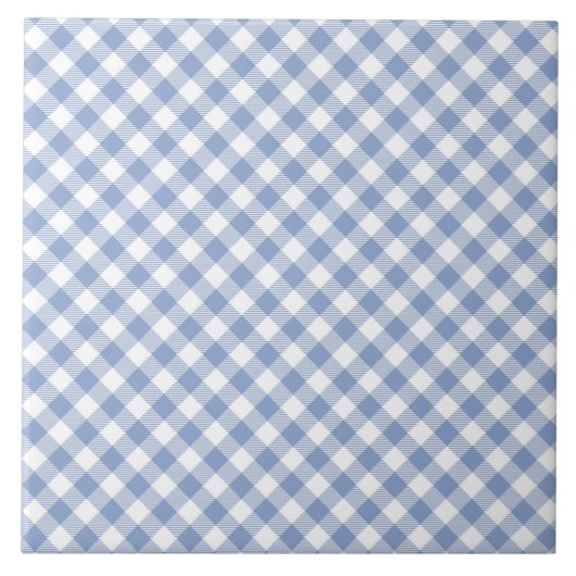 Gecontroleerd Blauw Gingham Classic patroon Tegeltje (Voorkant)