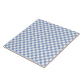 Gecontroleerd Blauw Gingham Classic patroon Tegeltje (Zijkant)