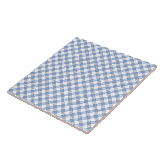 Gecontroleerd Blauw Gingham Classic patroon Tegeltje (Zijkant)