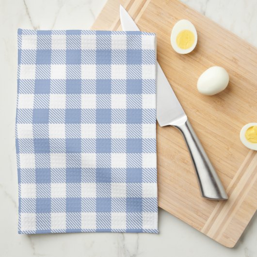 Gecontroleerd Blauw Gingham Classic patroon Theedoek (Quarter Fold)