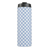 Gecontroleerd Blauw Gingham Classic patroon Thermosbeker (Voorkant)