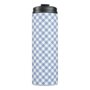 Gecontroleerd Blauw Gingham Classic patroon Thermosbeker