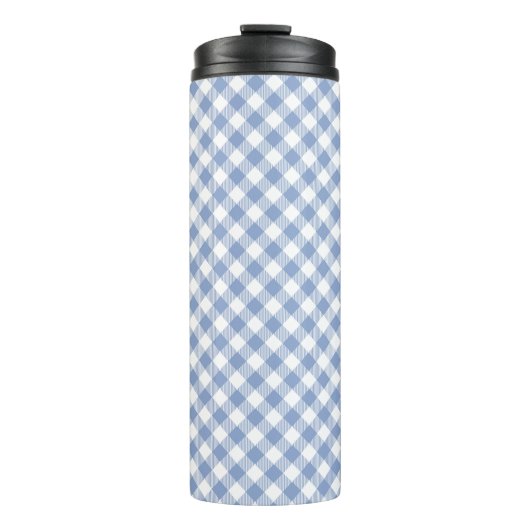 Gecontroleerd Blauw Gingham Classic patroon Thermosbeker (Voorkant)
