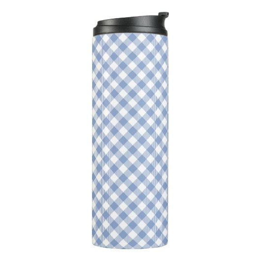 Gecontroleerd Blauw Gingham Classic patroon Thermosbeker (Gedraaid links)