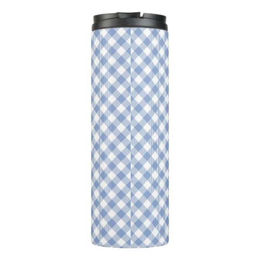 Gecontroleerd Blauw Gingham Classic patroon Thermosbeker (Achterkant)