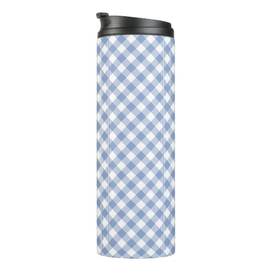 Gecontroleerd Blauw Gingham Classic patroon Thermosbeker (Geroteerd rechts)