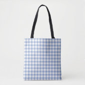 Gecontroleerd Blauw Gingham Classic patroon Tote Bag (Voorkant)