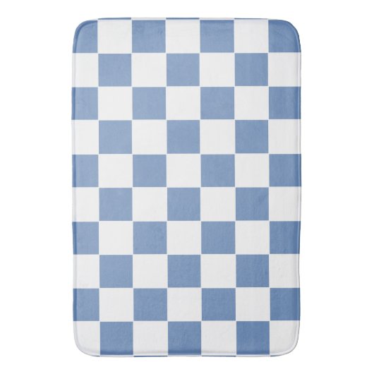Gecontroleerd blauw/grijs en wit badmat (Voorkant Verticaal)