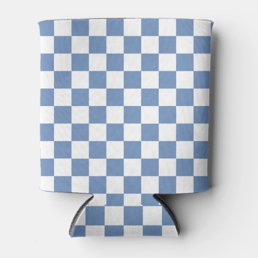 Gecontroleerd blauw/grijs en wit blikjeskoeler (Voorkant)