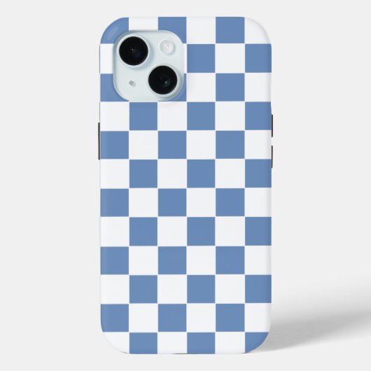 Gecontroleerd blauw/grijs en wit Case-Mate iPhone case (Achterkant)