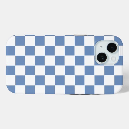Gecontroleerd blauw/grijs en wit Case-Mate iPhone case (Achterkant (horizontaal))