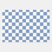 Gecontroleerd blauw/grijs en wit inpakpapier vel (Voorkant)