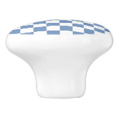 Gecontroleerd blauw/grijs en wit keramische knop (Zijkant)