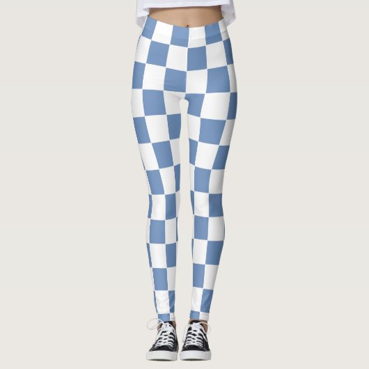 Gecontroleerd blauw/grijs en wit leggings (Voorkant)