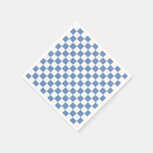 Gecontroleerd blauw/grijs en wit servet (Hoek)