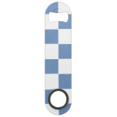 Gecontroleerd blauw/grijs en wit speed flessenopener (Voorkant)