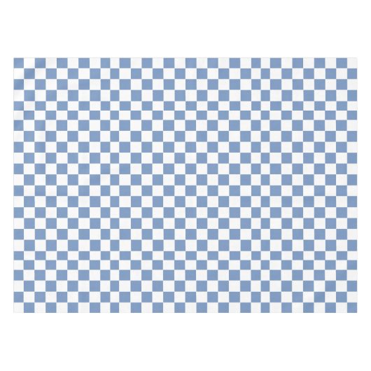 Gecontroleerd blauw/grijs en wit tafelkleed (Voorkant (Horizontaal))