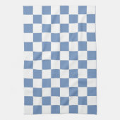 Gecontroleerd blauw/grijs en wit theedoek (Verticaal)