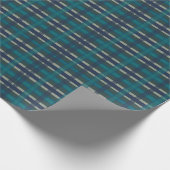 Gecontroleerd blauw groen Paars en turquoise Cadeaupapier (Hoek)