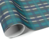 Gecontroleerd blauw groen Paars en turquoise Cadeaupapier (Rol Hoek)