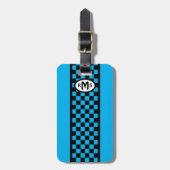 Gecontroleerd blauw Monogram Bagagelabel (Voorkant verticaal)