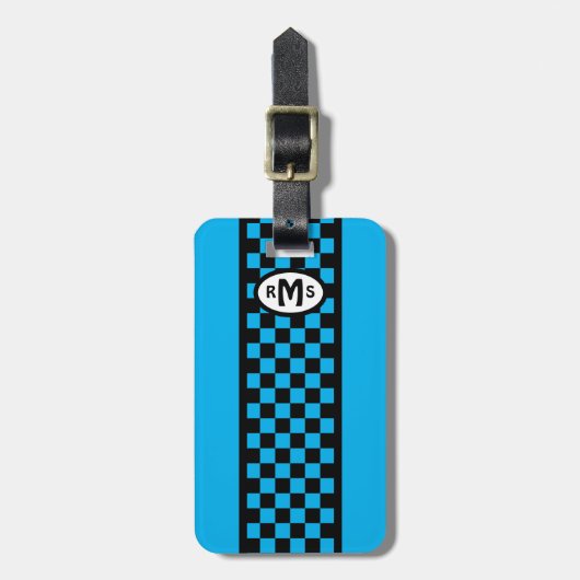 Gecontroleerd blauw Monogram Bagagelabel (Voorkant verticaal)