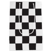 Gecontroleerd bordpatroon zwart-wit Abstract Medium Cadeauzakje (Achterkant)