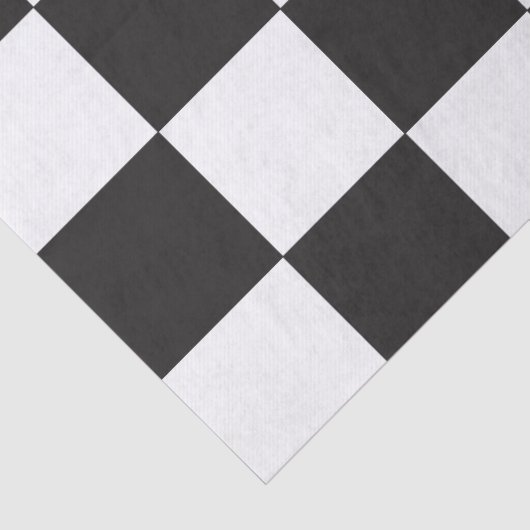 Gecontroleerd bordpatroon zwart-wit tissuepapier (Detail)