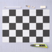 Gecontroleerd bordpatroon zwart-wit tissuepapier (Craft)