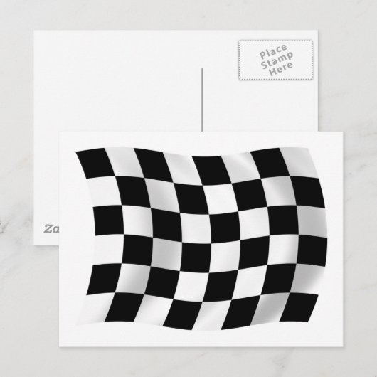 Gecontroleerd Briefkaart met rackingvlag (Voorkant / Achterkant)