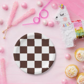 Gecontroleerd bruin/wit papieren bordje (Feest)