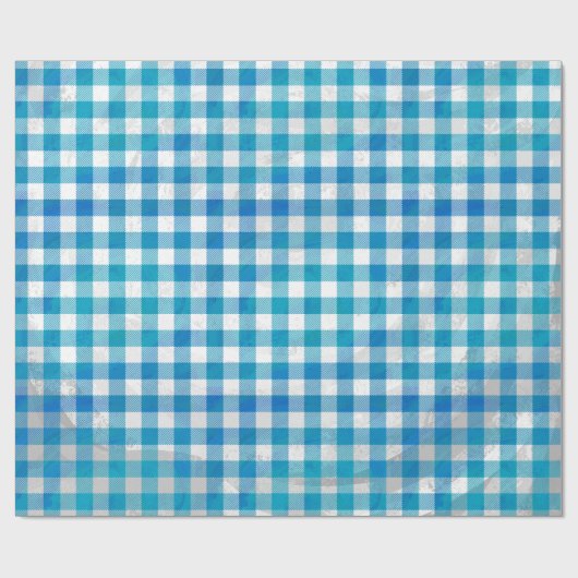 Gecontroleerd Buffalo Speld Blauw en Wit Cadeaupapier (Vlak)