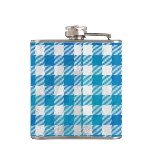 Gecontroleerd Buffalo Speld Blauw en Wit Heupfles (Achterkant)